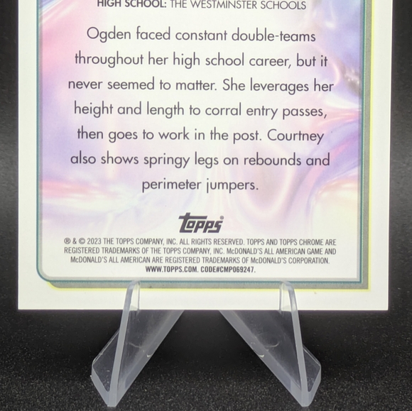 2023 Topps Chrome McDonalds COURTNEY OGDEN Red REFRACTOR Superfly 1/5 #SF-20 #/5 - Picture 6 of 7